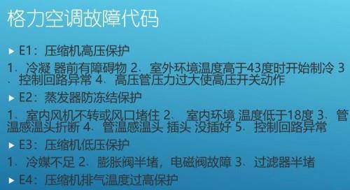 解读中央空调E4故障代码及排除方法（掌握中央空调E4故障代码）